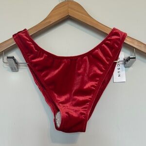 PAC Sun Red Velvet Bikini Bottom Sz M NWT